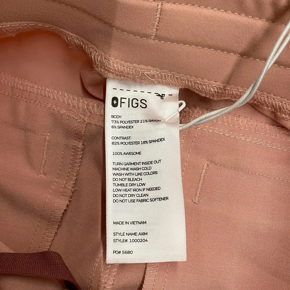 FIGS Axim Cargo Scrub Pants Mens Small Short PO 5751 Pink Sand Medical Nurse NWT